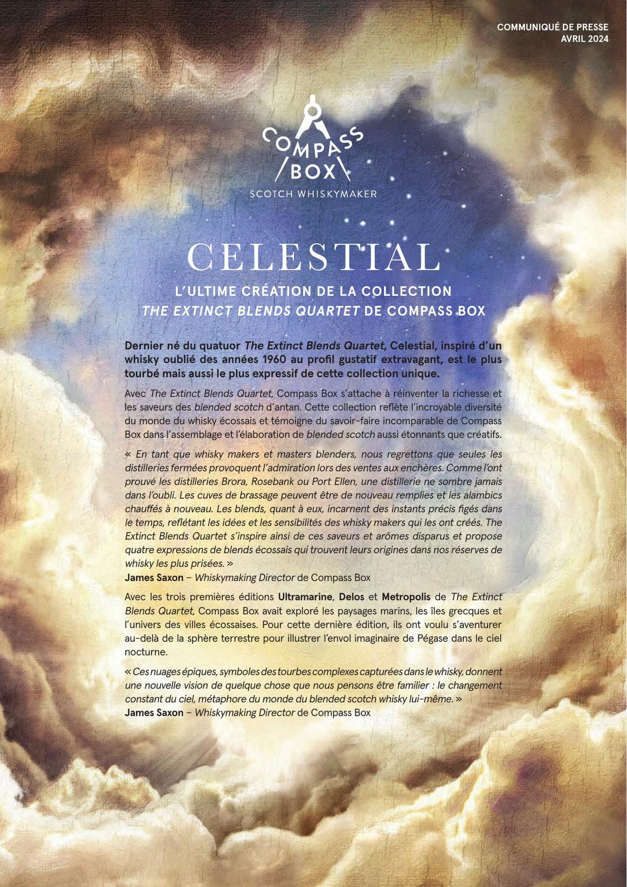 Celestial : l’ultime création de la collection The Extinct Blends Quartet de Compass Box
