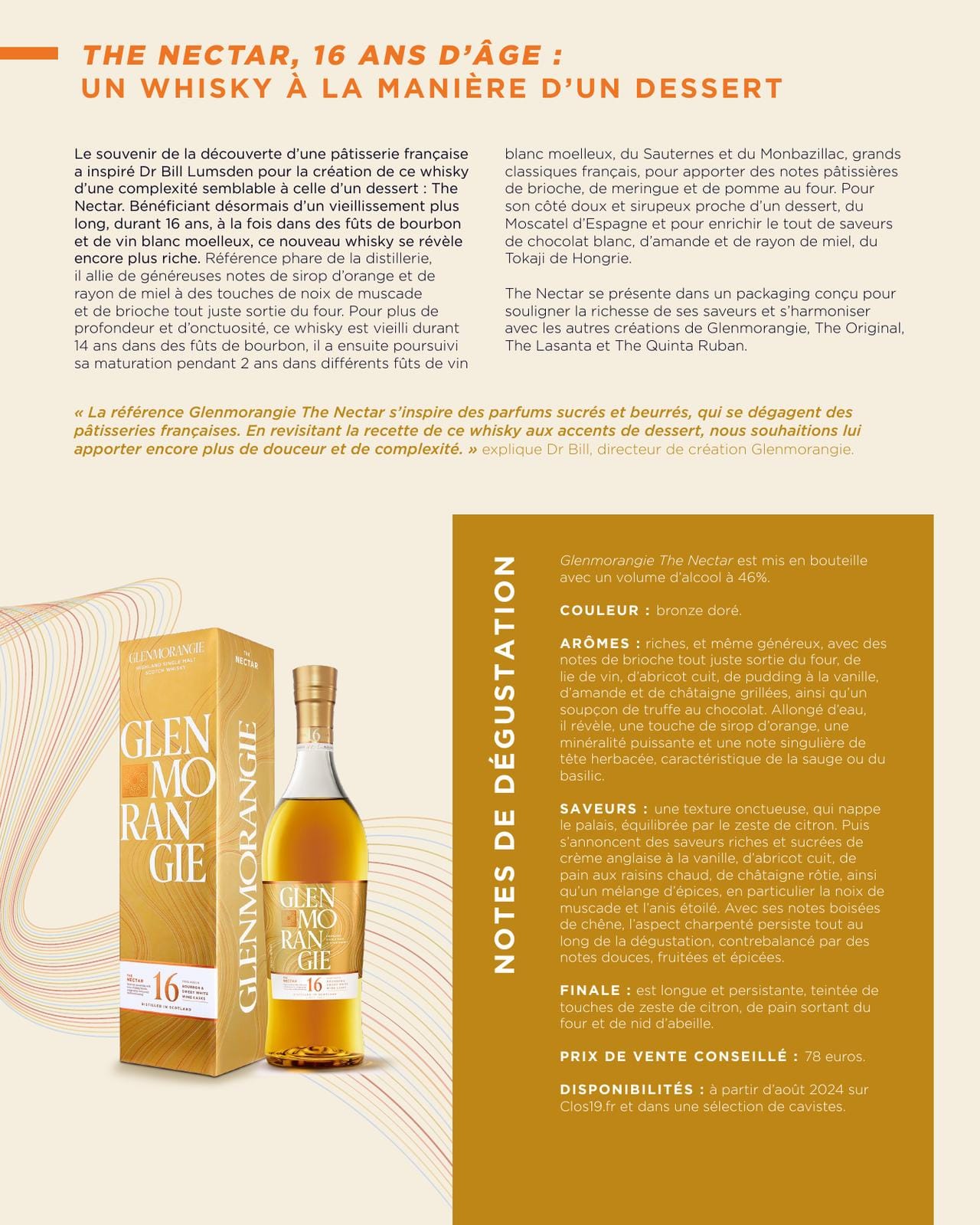 La distillerie Glenmorangie réinvente son 18 ans d’âge et dévoile la nouvelle version de The Nectar