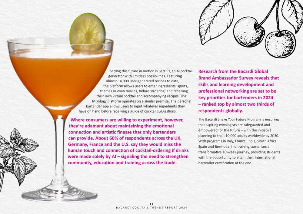 Bacardi Cocktail Trends 2024 Consommation modérée, mélanges innovants