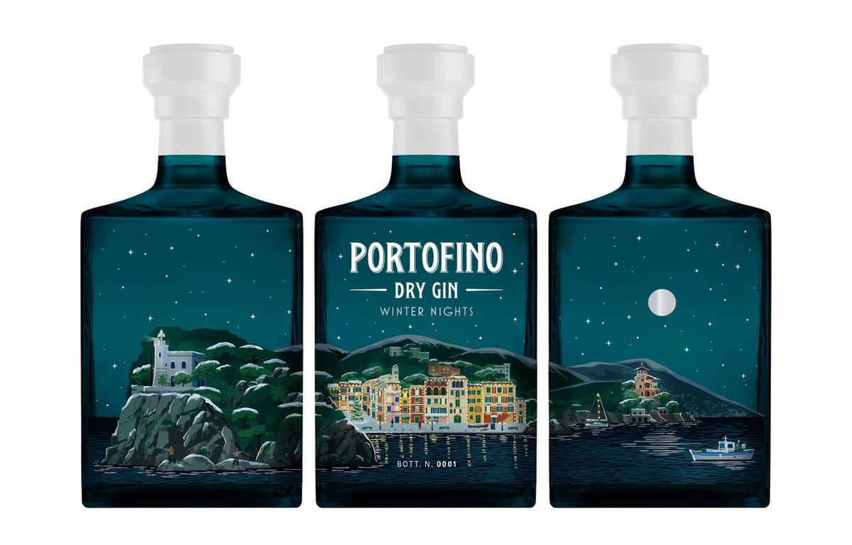 Portofino Dry Gin habille Winter Nights de bleu nuit