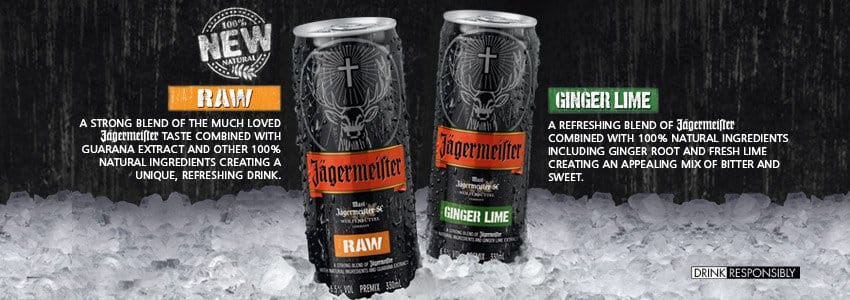 Jägermeister : Ginger Lime et Raw